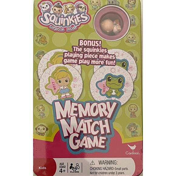 Blip Toys 2010 Squinkies Memory Match Game In Tin Bonus Piece - Picture 2 of 6